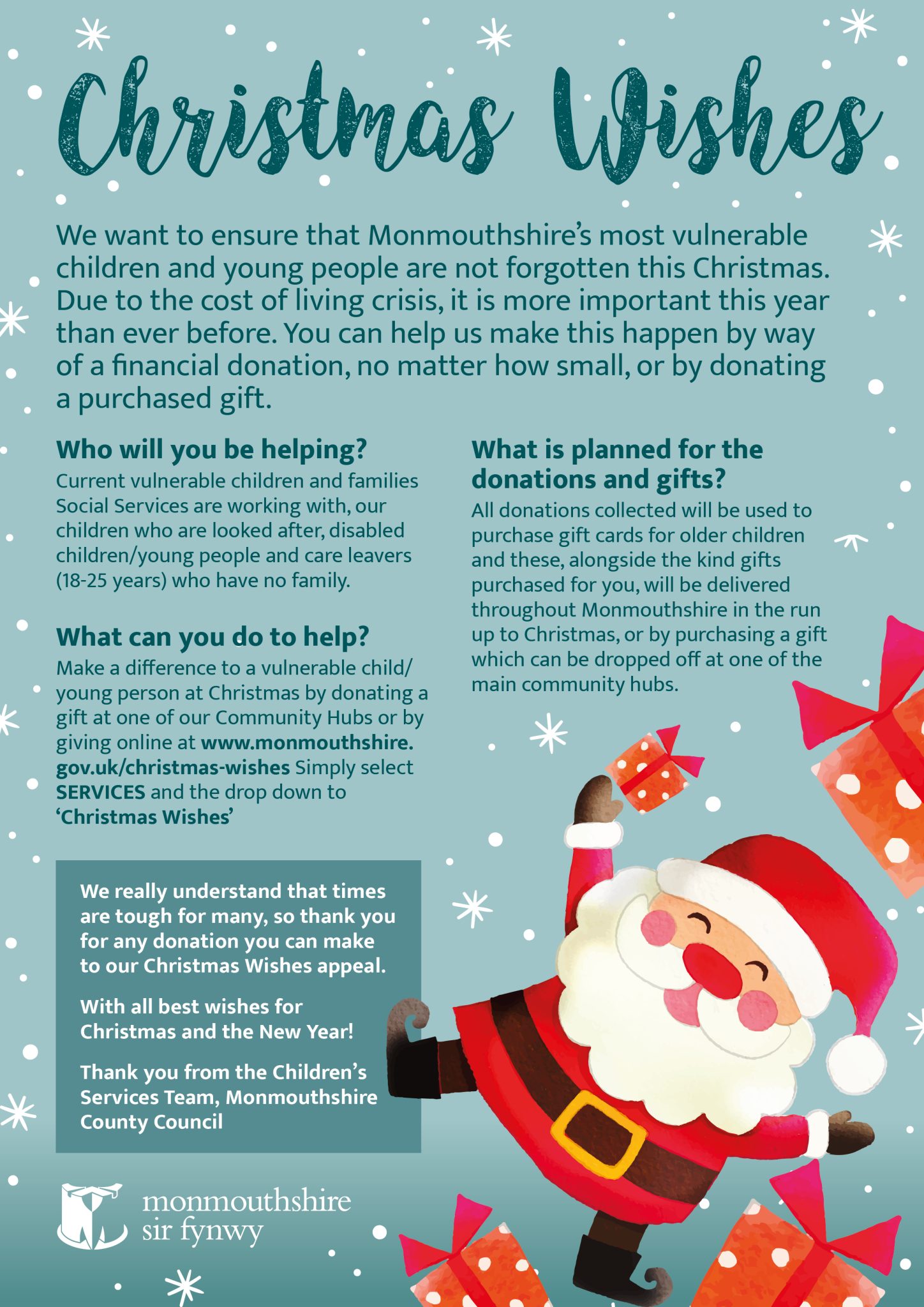 Help Make Christmas Wishes Come True For Monmouthshire s Vulnerable