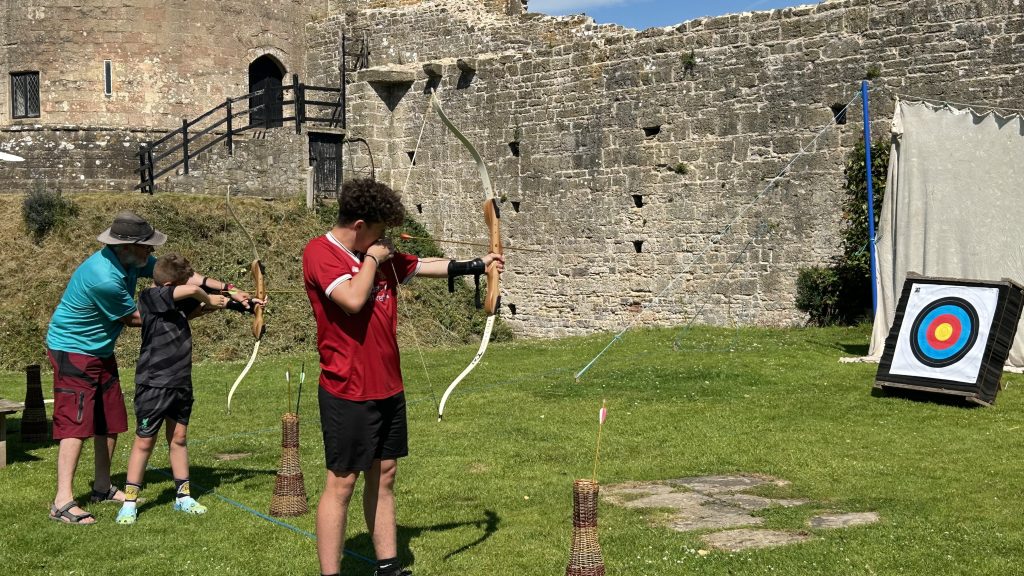 Archery at Caldicot Castle at the Family fun day