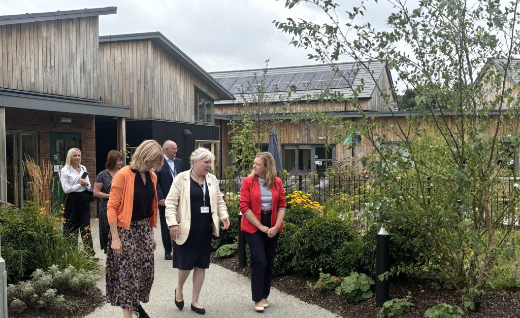 Jayne Bryant, The Cabinet Secretary for Local Government, Housing and Planning, was shown around the gardens by MCC Leader Cllr Mary Ann Brocklesby and officers.