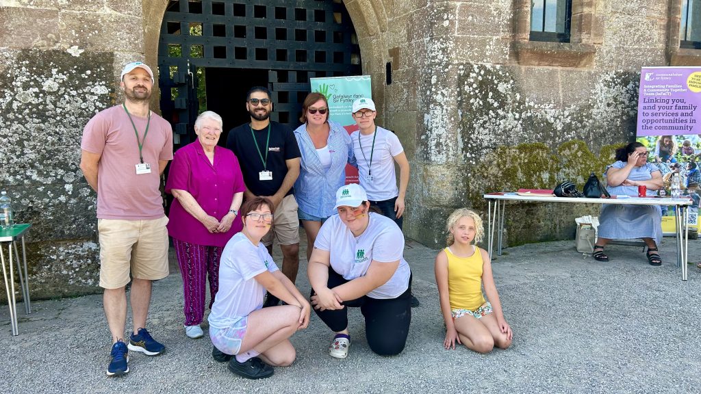 Pam Fox the president of Rogiet WI (second from the left) with MCC Youth Carers team and members from the Youth Carers Forum